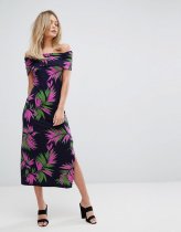 Warehouse Graphic Palm Print Midi Dress 3